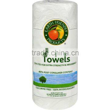 Earth Friendly Jumbo White Paper Towels 2 Ply - Case of 24 - Rolls