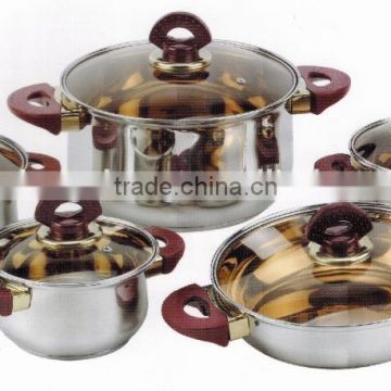 10pcs set stainless steel reoona cooks club cookware/bohmann cookware