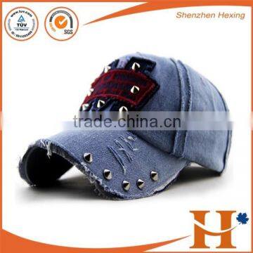 Customize embroidery sport jean cap made of wearable denim material