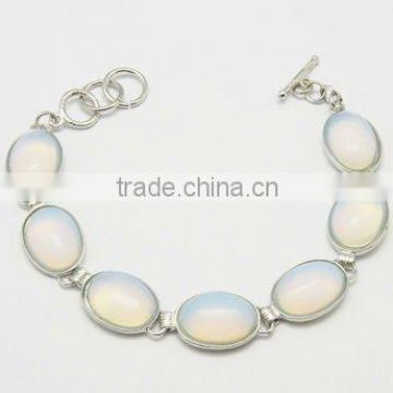 White Opal Inlay Bracelets(BJEW-B136-1)