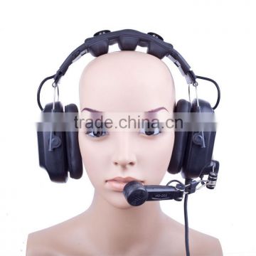 2016 new updated HD-202 dual ear headset with noise cancellation function headphone