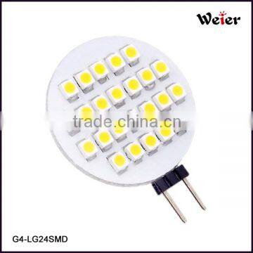 Round Shape 100lm G4 Side Pin 24SMD 1.2W 3528 24V CE RoHS Approved