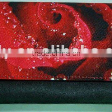vivid rose digital printed wallet
