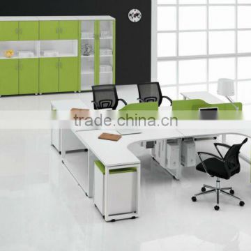 2012 Hot-sale Modern Four Seats MFC and steel frame Office workstation Desk furniture with mobile cabinet TA010