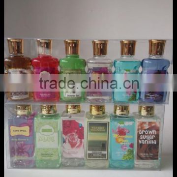 flower herbal fragrances 65ml moisturizing body gel shower gel set with PVC folded box
