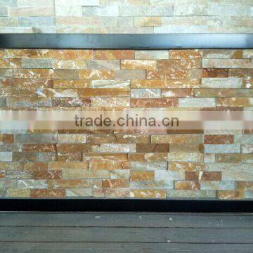 Amber Gold ledge stone cladding with glued back