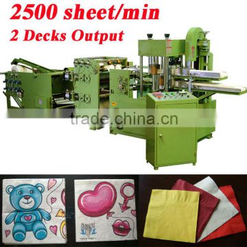 Fastest 2500 Piece Italy Design Printing Automatic High Speed Lunch Napkin Machine