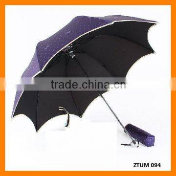 Fashion Polka Dot Bow Print Triple Folding Umbrella