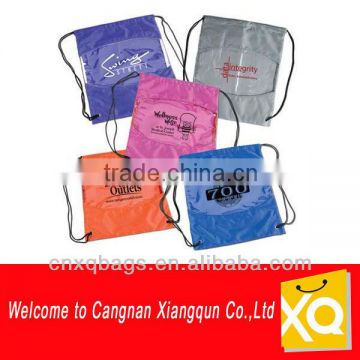 Fashionable fold up polyester drawstring bag