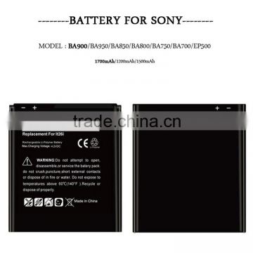 Original Quality BA900 Battery,1700mAh battery for Sony,battery for Xperia M C1904 C1905