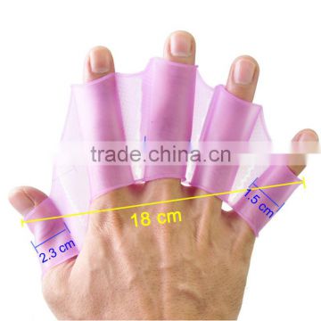 Pink Silicone Swimming Fins Hand Webbed Flippers Training Glove L Size