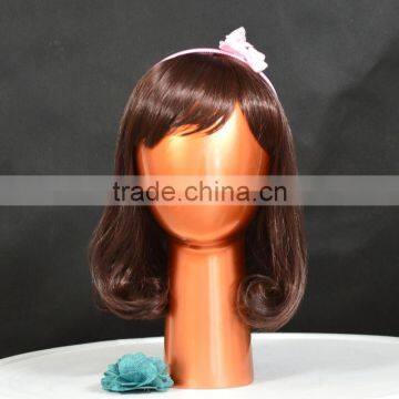 Fashion Golden Egghead Female Mannequin Head Fiberglass Display For wig