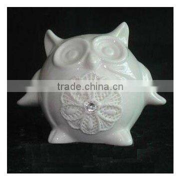 unique design ceramic owl figurine for home decoration