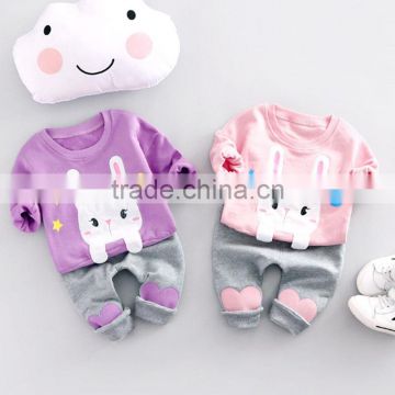2017 new arrival latest design baby clothes bodysuit boutique kid romper winter Wholesale children's baby clothing set