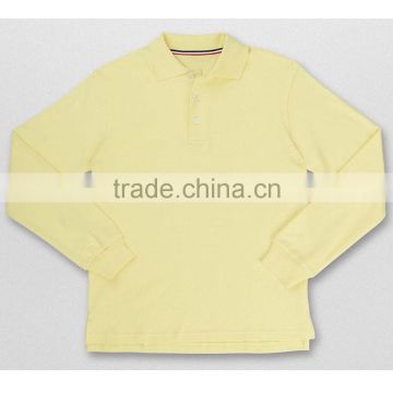 Boys Long Sleeve Polo Shirt, 100% Ctn, Pique, 180 Gsm