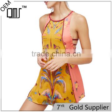 2017 OEM Summer Femme Silky Tunic Dream Free Printed Sexy Blouse