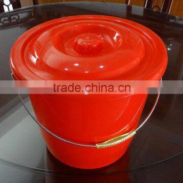 10L plastic bucket with lid, plastic barrel and pail