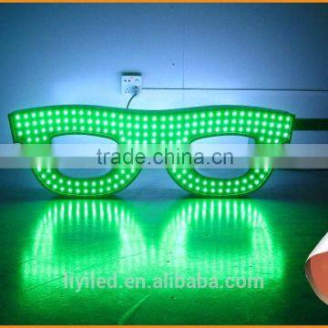 2015 hot sale 128*32*10cm 80W led flashlights, advertising light, neon led glasses sign