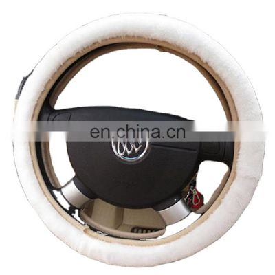 Wholesale skid resistance long wool furry car steering wheel cover
