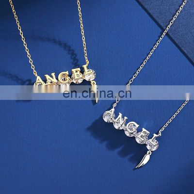 Iced Out Initials Gold Silver Bling Zirconia Men's Hip Hop name plate Letters necklace personalised for men and women