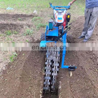 diesel mini skid steer trencher cultivator digging cable trencher machine chain hand held tractor trencher for sale
