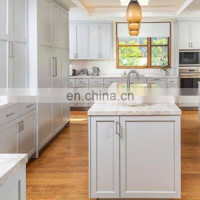 Simple design modern white shaker high end wood doors beautiful  kitchen cabinet