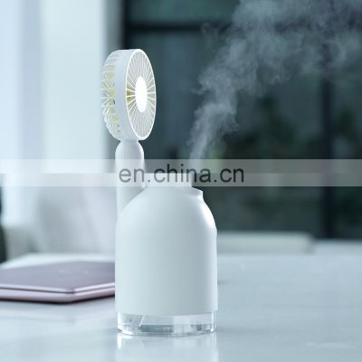 GXZ-J624 XINWU OEM/ODM 2021 New Arrival USB Rechargeable Mini Fan Humidifier 300mL with Inner Battery 2000mAh With Night Light