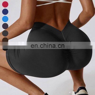 Wholesale Running Womens Sportswear High Waist Short Pant Scrunch Butt Quick Dry Seamless Shorts Womens Fitness Gym Yoga Shorts