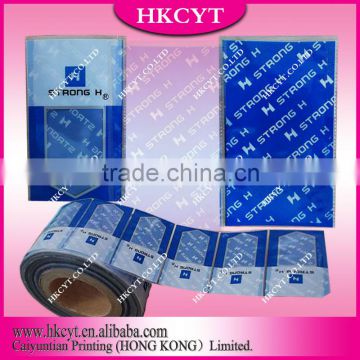 Custom printed plastic roll film packaging bag for food / mylar foil bag for sale