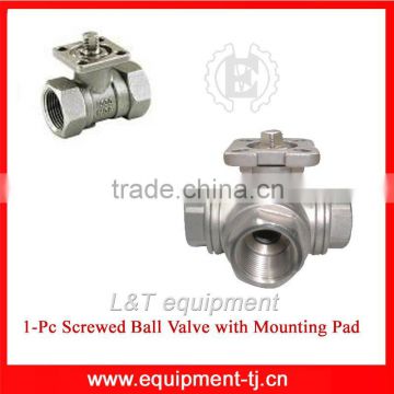 1PC Screwed Ball Valve With Mounting Pad