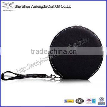 Exquisite fashion handmade round leather CD bag