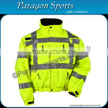 Hi-vis bomber jacket with Reflective Tape ,Fluorescent yellow