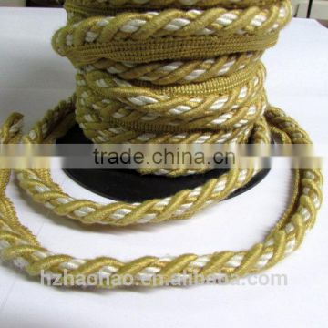 Twisted Cord Rope with lip, harvest gold ivory