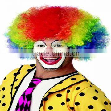 Multi Color Rainbow Clown Afro Adult Wig