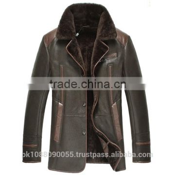 Men's Winter Sheepskin Shearling Leather Coat