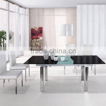 L806B Modern Design Extendable Tempered Glass Dining Table