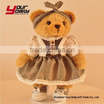 OEM uniform teddy bear doll plush toy bear with dress