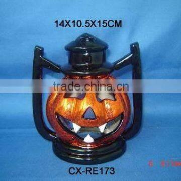 ceramic Jack Lantern pumpkin tea light halloween candle holder