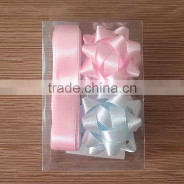 satin ribbon and bow pink/blue
