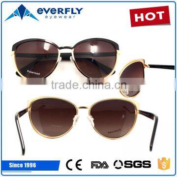 2016 New cat eye custom high quality metal sunglasses