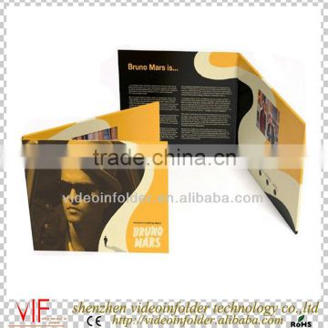 customized tft screen video greeting card (4.3inch,5inch,7inch) with 4c printing /module