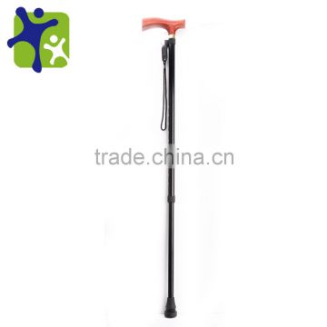 Pear mahogany handle crutch, aluminum knurled surface
