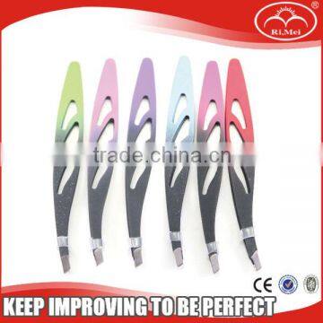 Professional Makeup Stainless Steel Slanted Tip Eyebrow Hair Tweezers Plucking Remover