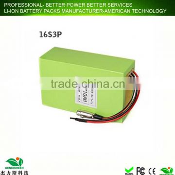 lifepo4 battery pack CE FCC RoHS LiFePO4 48v 10ah ebike battery pack