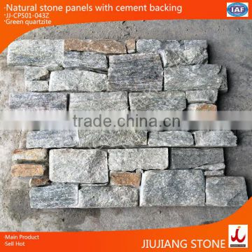 natural green color exterior panel stone/cement back stone