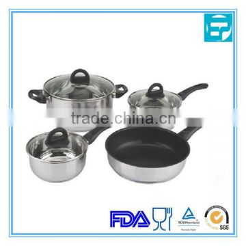2014 new 7pcs Stainless steel cooking pot with Bakelite handls&knob