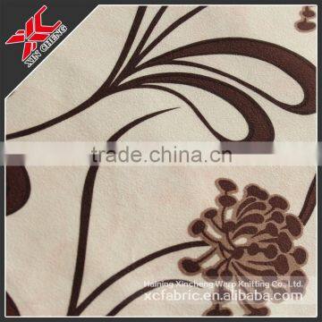 polyester warp knitting fabric /Flower design sofa fabric