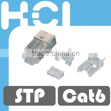 Taiwan Manufacturer RJ45 8P8C Cat6 Shielded STP Gold Plated Modular Plug