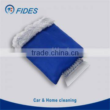 Promotional plastic car ice scrapers with glove with blue color