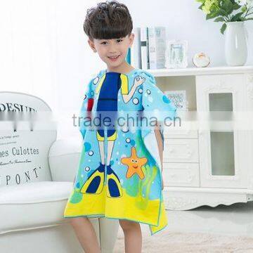 Microfiber printed kids hooded beach towels